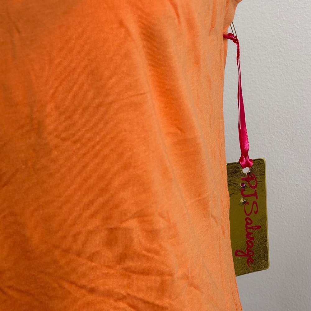 P.J.‎ Salvage Women's Orange Tank Top Sleeveless Casual Button Keyhole Large - Picture 5 of 6